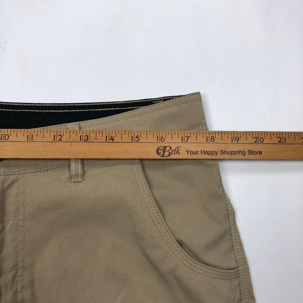 Prana Zion Cargo Shorts Mens Large Tan Khaki Hiking Climbing Outdoor Belted